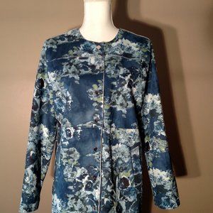 PECK & PECK WOMEN LONG FLORAL SNAP BUTTON BLAZER JACKET - SIZE MEDIUM